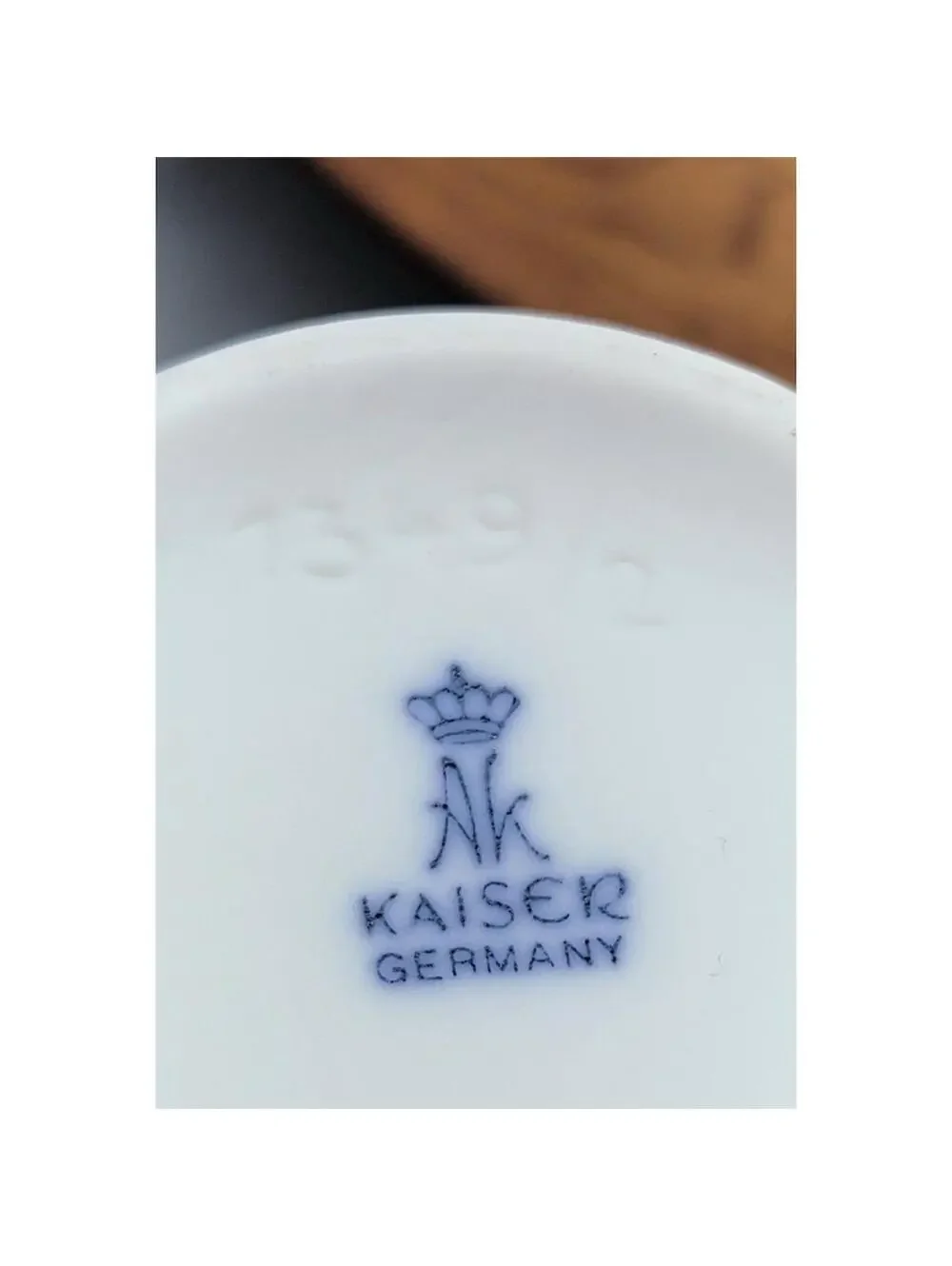 Kaiser Germany White Bisque Porcelain Vase Floral Relief Embossed Vintage
